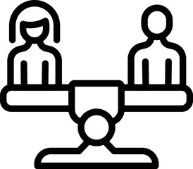 Population balance icon outline vector. Human team. Social data