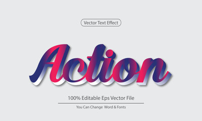 Editable 3d text effect Action layer style