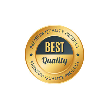 gold top quality badge Png Image