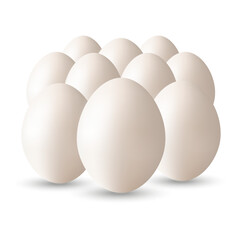 Set of Eggs Isolated On White Background.Eggs Template.Realistic Eggs.Chicken eggs.Vector