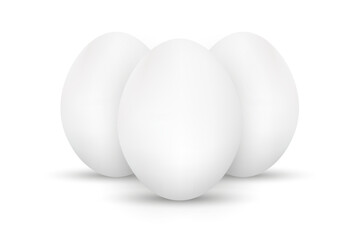 Set of Eggs Isolated On White Background.Eggs Template.Realistic Eggs.Chicken eggs.Vector