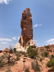 The Dark Angel rock formation on the primitive trail in Devil's Garden, Arches National Park