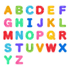 バルーン飾り　文字　カラフル　PNG