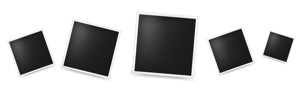 Set of Template Photo Frame Mockup.Empty photo.Vector Illustation

