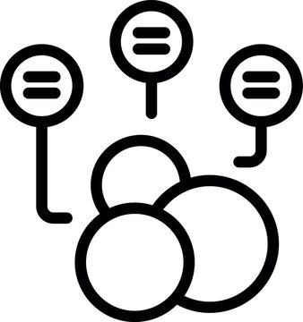 Circles enzymes icon outline vector. Chain collagen. Amino peptide