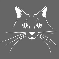 Vector cat silhouette, logo, print, decorative sticker