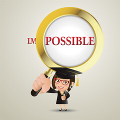 People Set - Education - Graduate student. Woman. It is possible