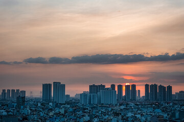 Fototapeta premium sunset over the city