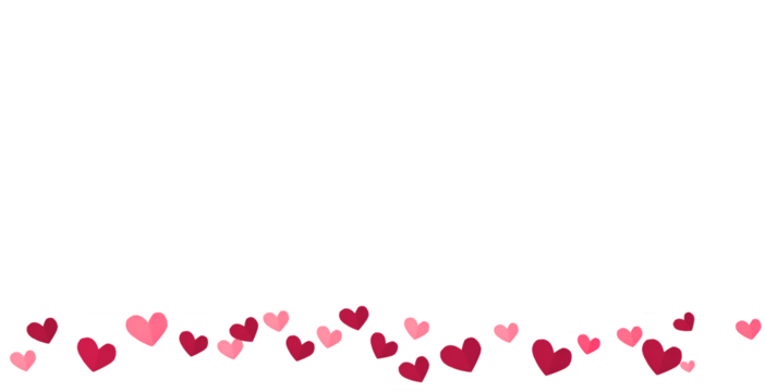 red and pink paper hearts on transparent background, flat lay. PNG image. Valentine's day background - Powered by Adobe