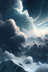 Fototapeta premium Abstract vertical background colorful beautiful background sky graphic illustration. Generative ai.