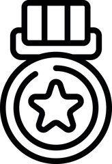 Win medal icon outline vector. Trophy cup. Award winner