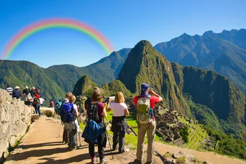 Stickers pour porte Machu Picchu インカ文明の夢の跡・マチュピチュ古代遺跡の絶景