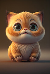 Fototapeta premium Cute puppy cat. Generative AI