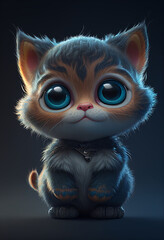 Fototapeta premium Cute puppy cat. Generative AI