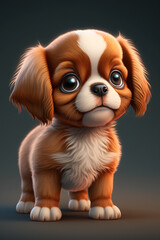 Cute puppy dog. Generative AI