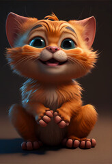 Cute puppy cat. Generative AI