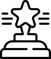 Star award icon outline vector. Trophy cup. Success win