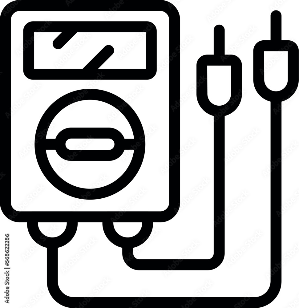 Poster engineer factory multimeter icon outline vector. work machine. process machinery