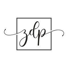 abstract script ZDP textbased logo design template