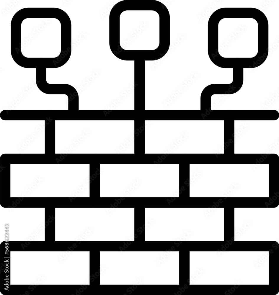 Poster brain computer icon outline vector. factory engineer. process worker