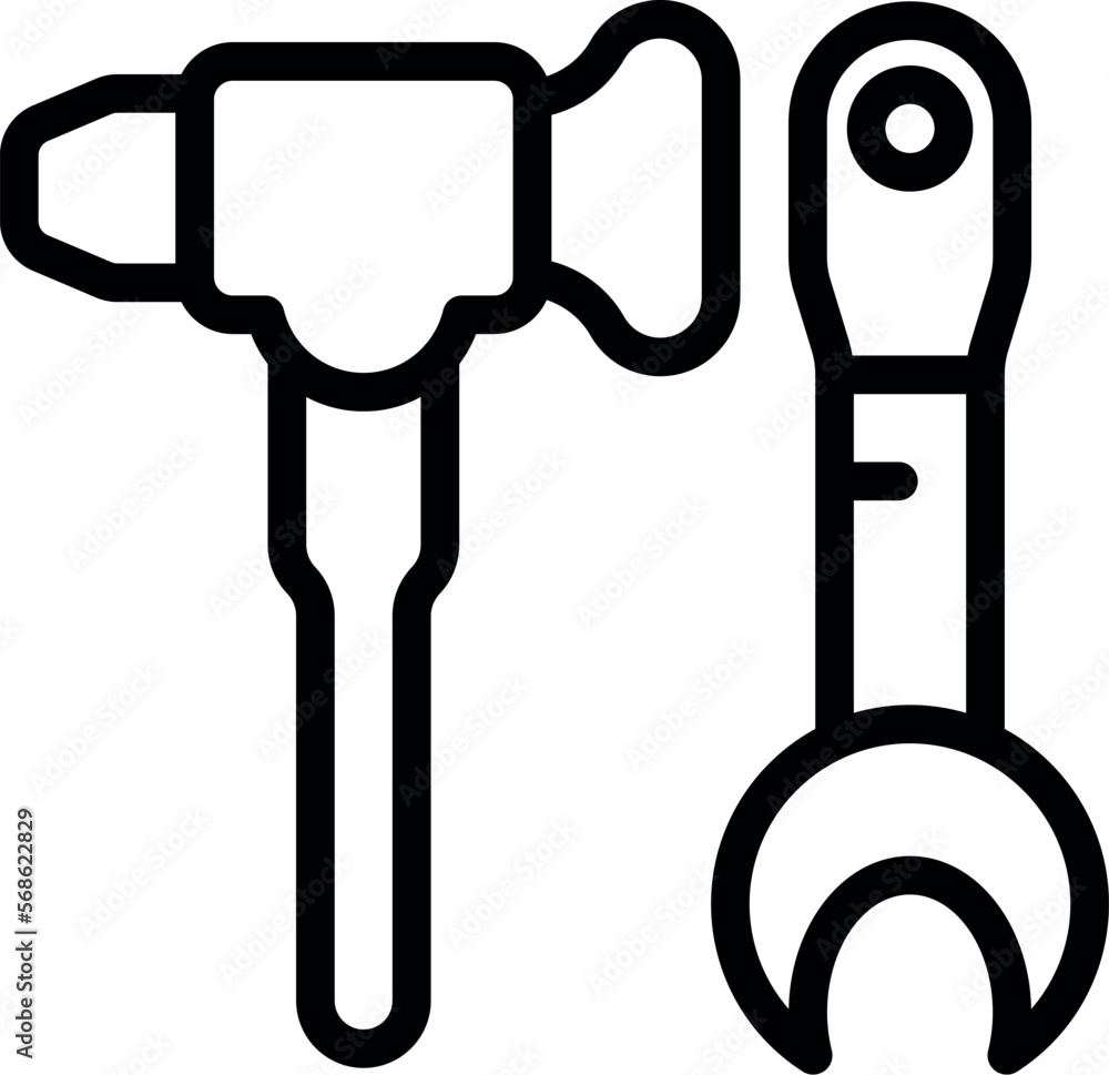 Poster engineer tools icon outline vector. worker process. gear robot