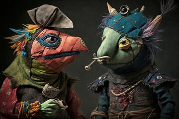 Technicolor Painted Puppets