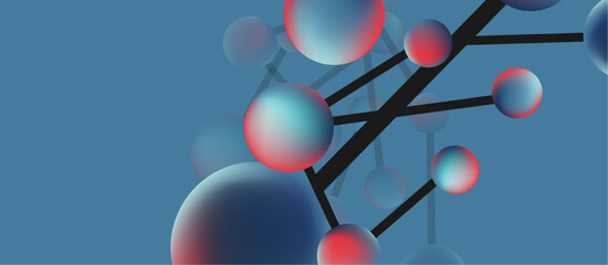 Line points connections geometric abstract background