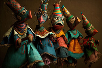 Technicolor Painted Puppets