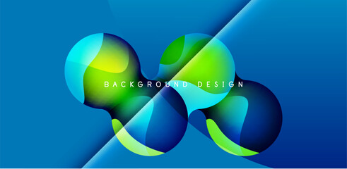 Bright abstract background glossy shiny circle and sphere composition. Minimalist geometric vector Illustration For Wallpaper, Banner, Background, Card