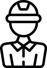 Engineer factory icon outline vector. Industry work. Operator gear