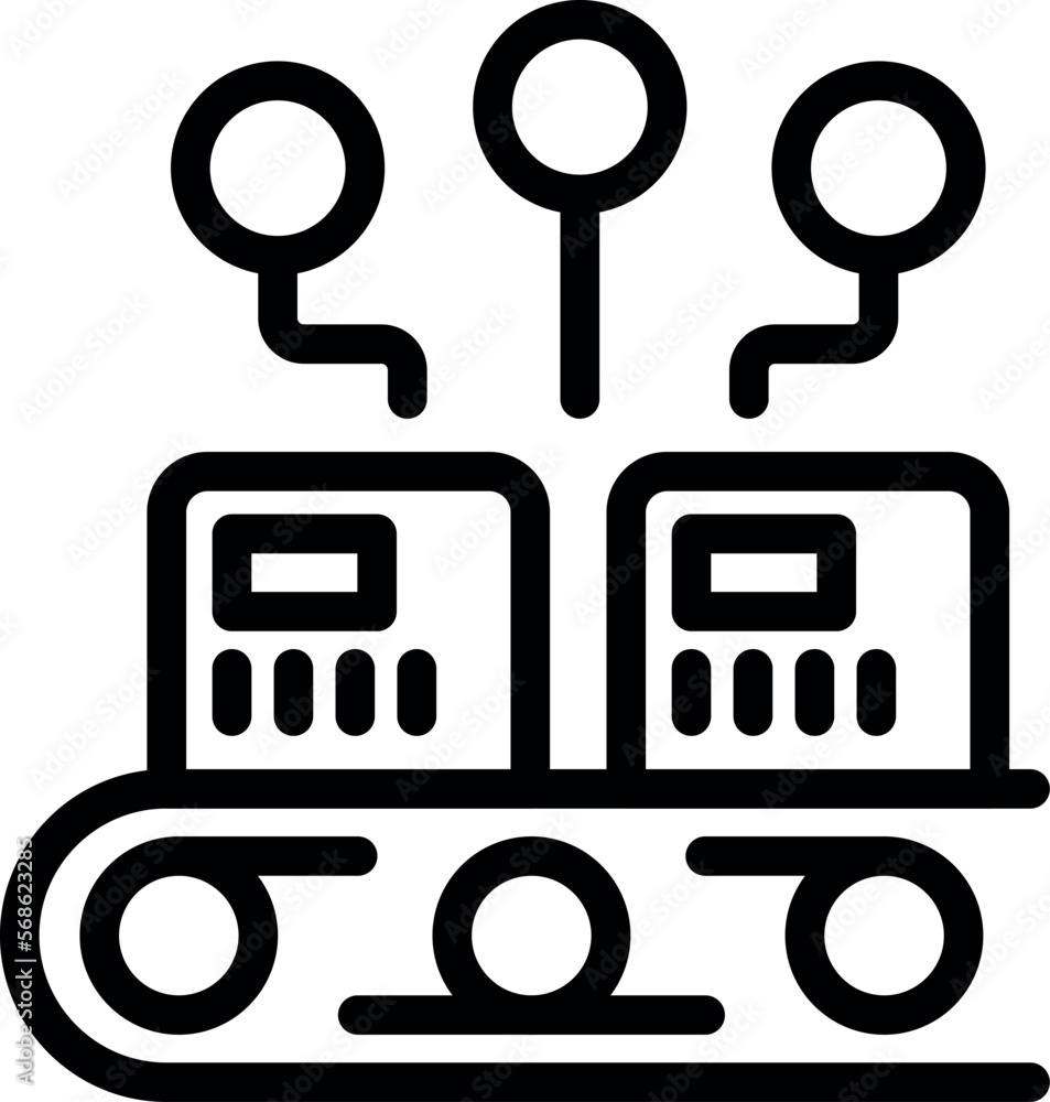 Poster line factory icon outline vector. engineer work. worker machinery