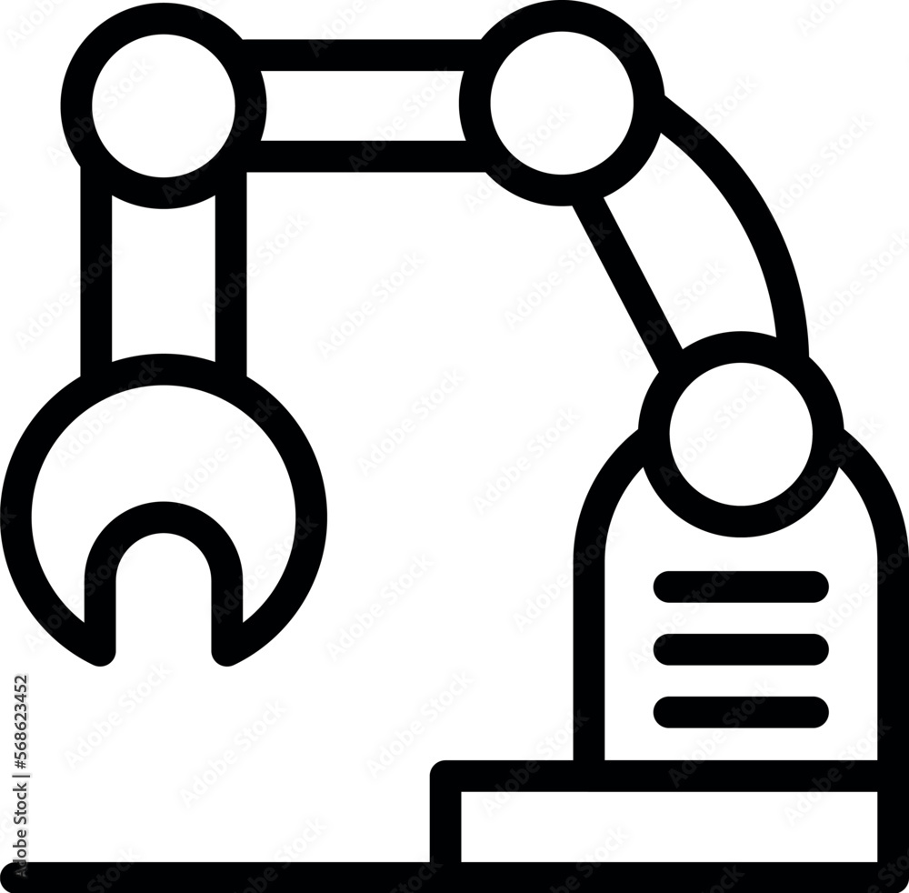 Poster machine robot icon outline vector. industry factory. work process