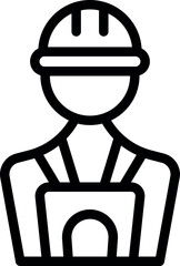 Engineer icon outline vector. Worker process. Operator robot