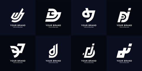 Collection letter DJ or JD monogram logo design