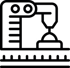 Line work icon outline vector. Factory engineer. Process machinery