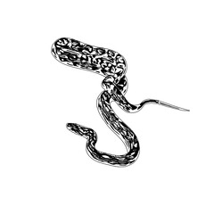 Obraz premium Black and white sketch of a snake with transparent background