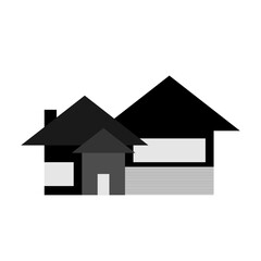 Black house isolated on white background.
