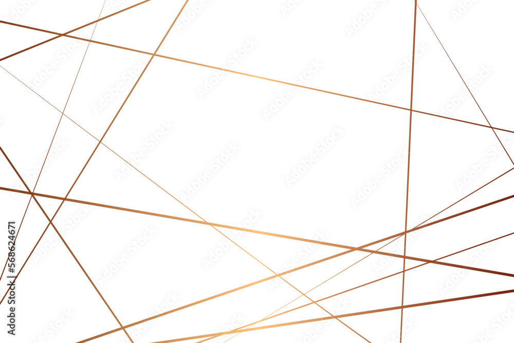 Poster abstract luxury gold lines with many squares and triangles shape on white background. geometric rand