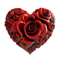 heart 3d red roses