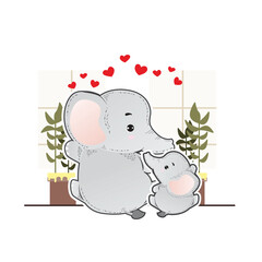 animal vector illustration for mother's day, father's day  event