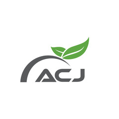 ACJ letter nature logo design on white background. ACJ creative initials letter leaf logo concept. ACJ letter design.