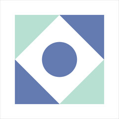 Blue and Teal Mosaic Geometric