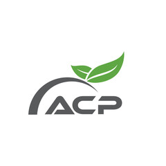 ACP letter nature logo design on white background. ACP creative initials letter leaf logo concept. ACP letter design.