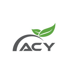 ACY letter nature logo design on white background. ACY creative initials letter leaf logo concept. ACY letter design.