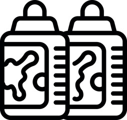 Paint bottles icon outline vector. Art studio. Brush craft