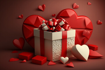 gift box with valentine's heart