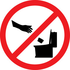 No toilet littering sign isolated on transparent background.