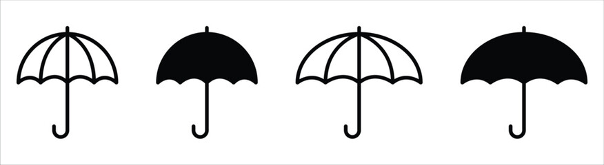 umbrella icon set. parasol icon flat collections symbol sign, vector illustration © Vriezel