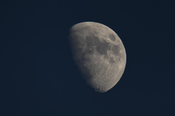The Moon as seen through a telescope