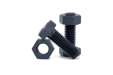 Bolts and nuts isolated on white background